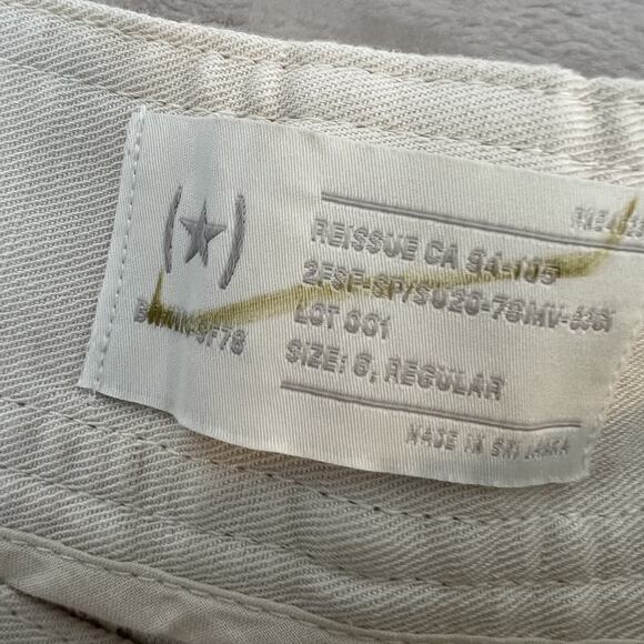 Converse Pants Womens 6 Ivory Linen Blend Cargo Hi Rise Utility Coastal Minimal - Picture 7 of 12